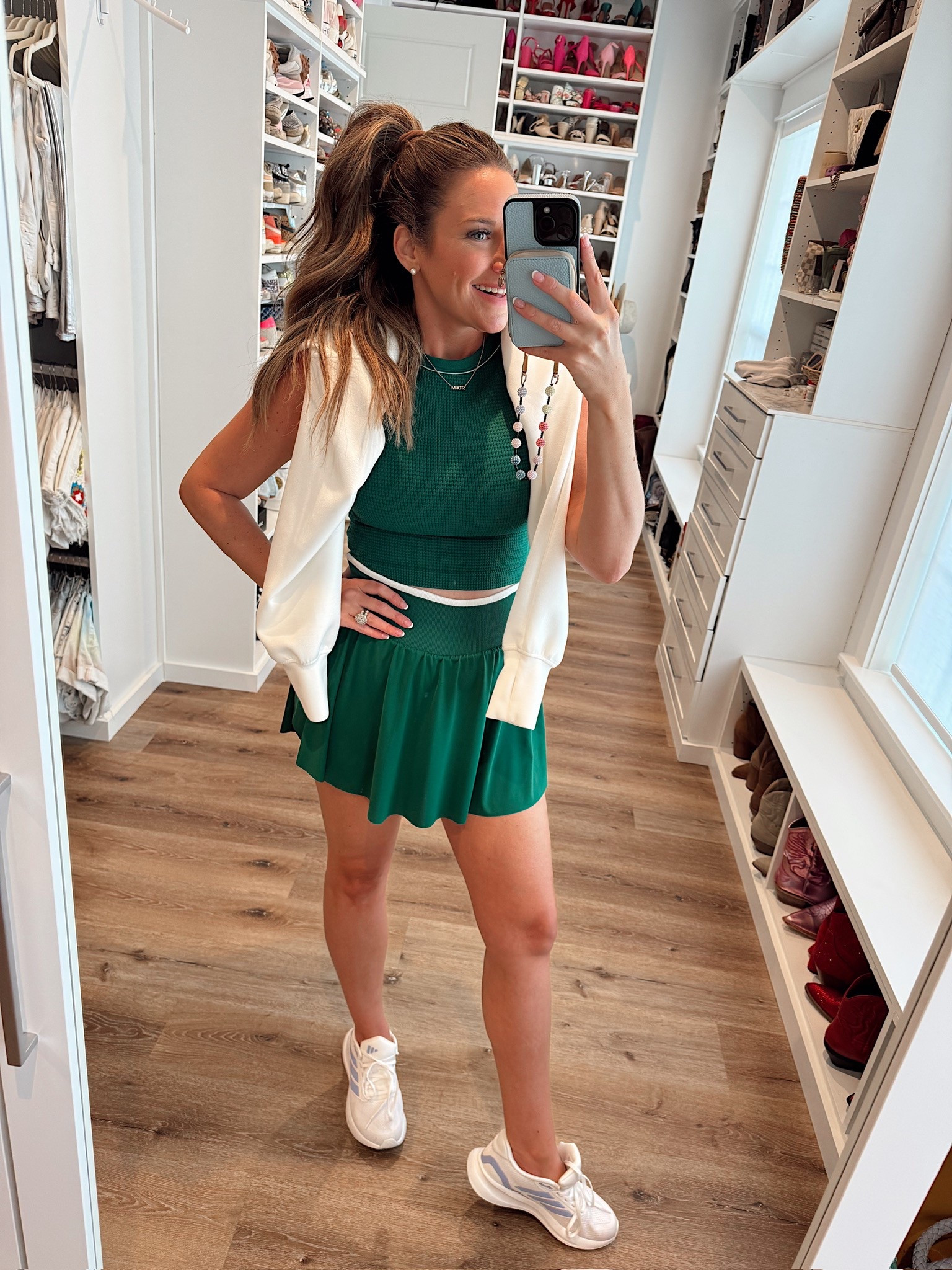 In a medium top, skort and sweater from target - all fits tts.

#LTKStyleTip #LTKSeasonal #LTKActive