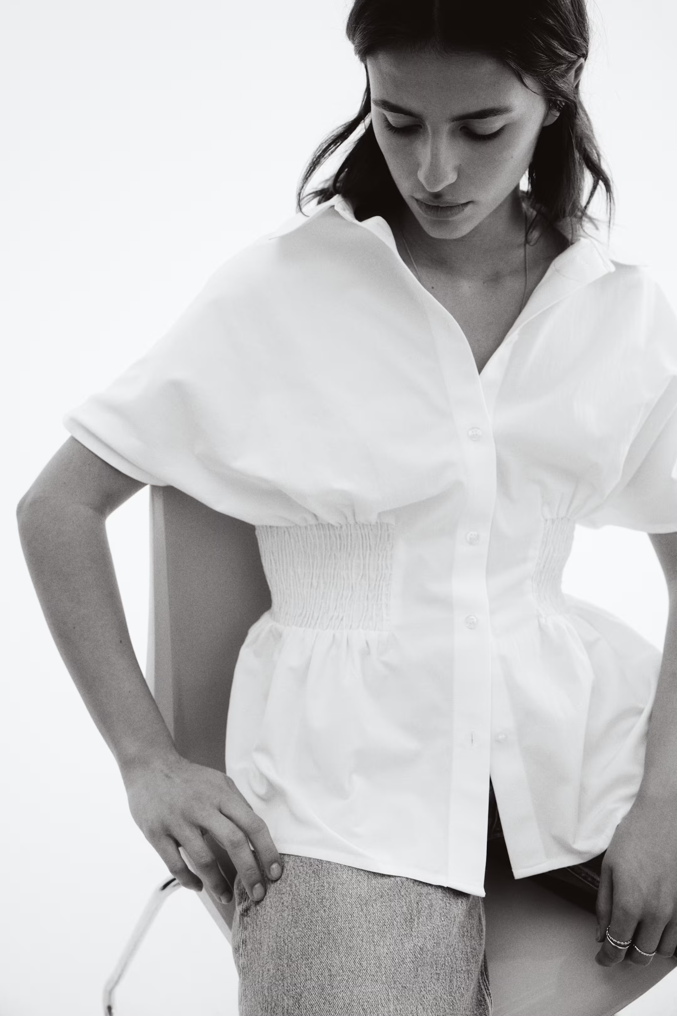 Smocked-waist shirt | H&M (UK, MY, IN, SG, PH, TW, HK)