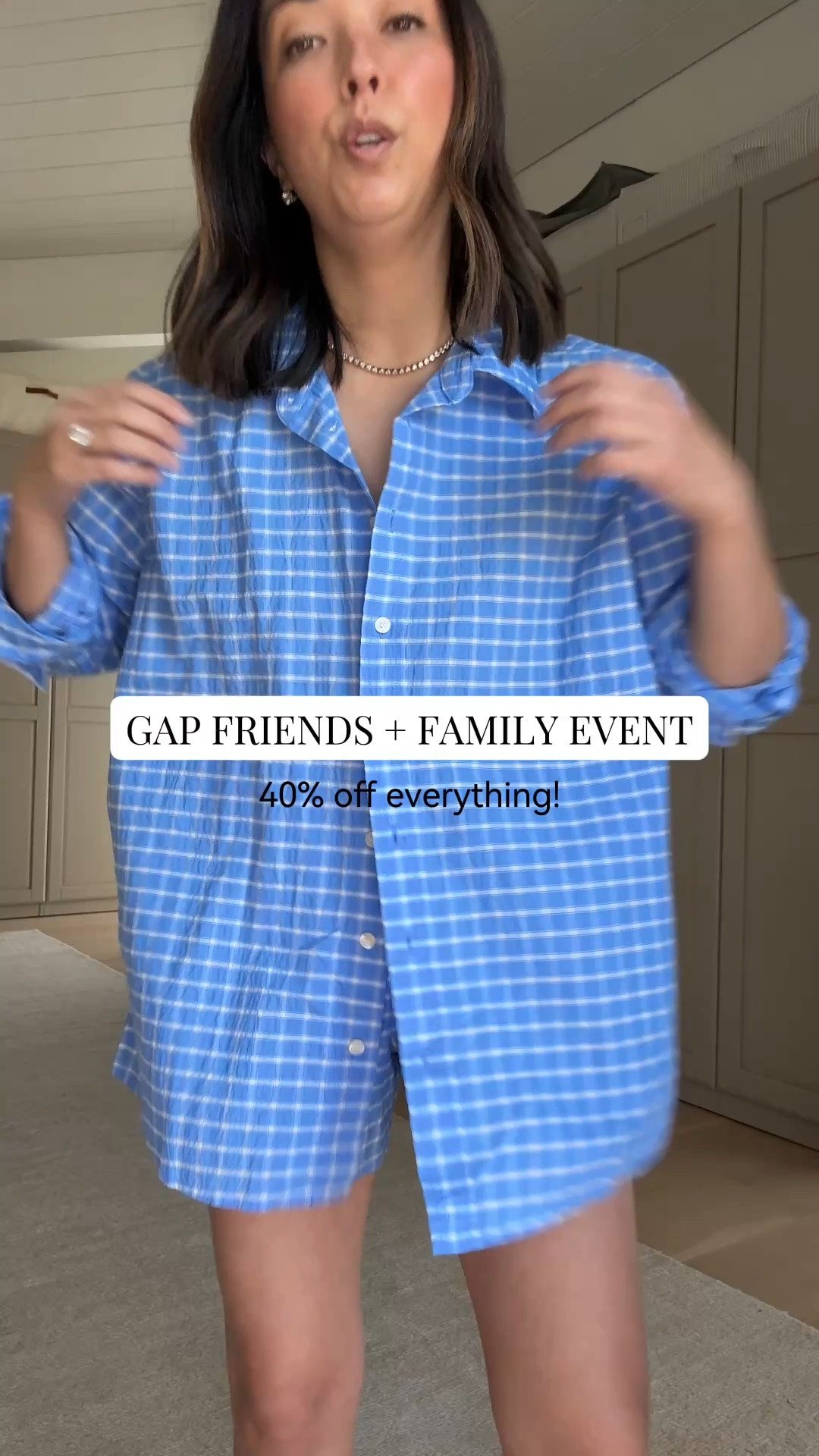Love this blue gingham set. Lightweight, airy, and perfect for warm weather. Wearing the shirt in petite small and shorts in a small.

#LTKootd #LTKmomlife #LTKPetite