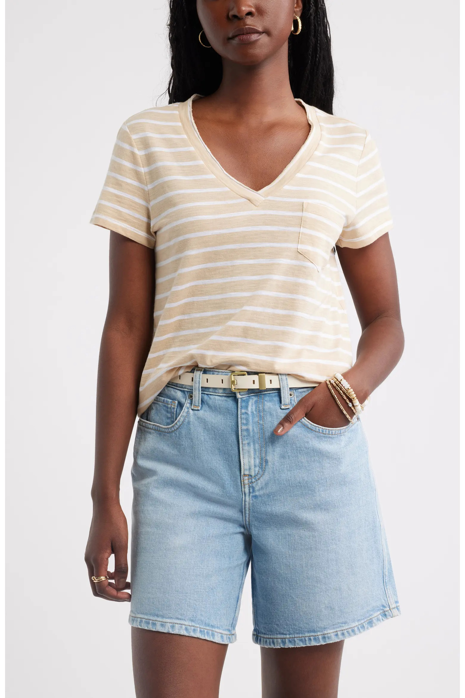 Cotton & Modal V-Neck T-Shirt (Women) | Nordstrom | Nordstrom