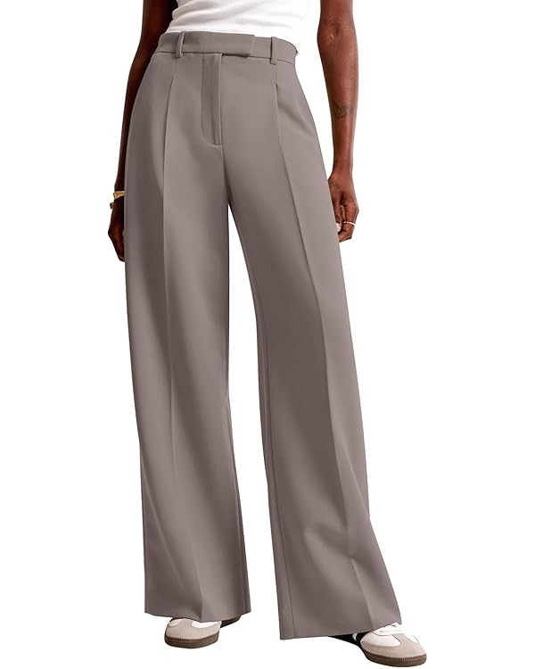NIMIN Women Wide Leg Pants High Waisted Business Casual Work Trousers Dressy Pants with Pockets | Amazon (US)