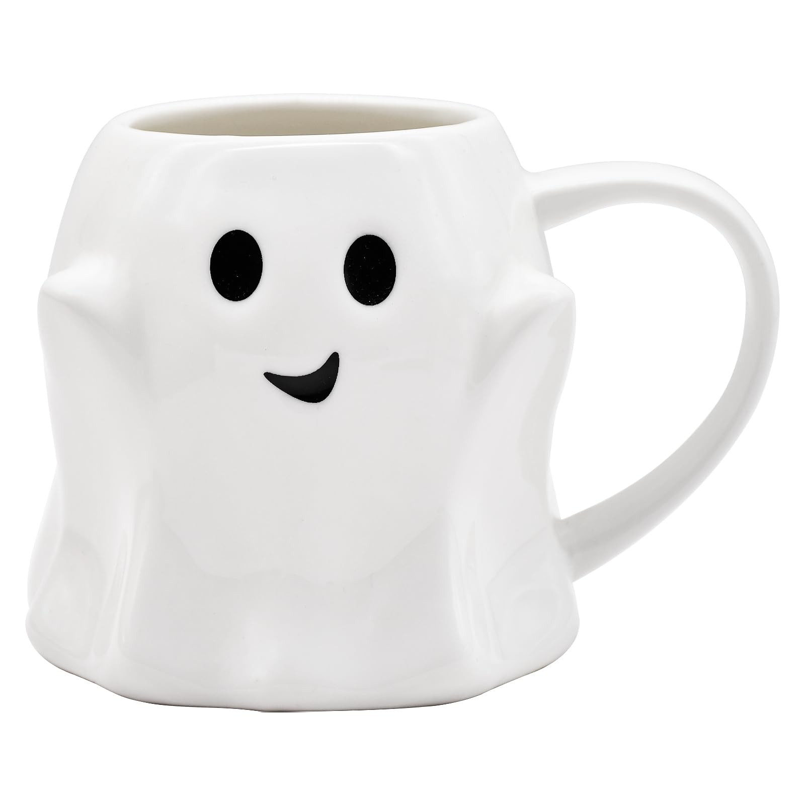 14 oz Halloween Ghost Mug – White Cute Ceramic Coffee Cup with 3D Ghost Design, Spooky Hallowee... | Amazon (US)