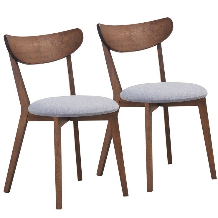 Set of 2 Dining Chair Upholstered Curved Back Side Chair with Solid Wooden Legs | Target