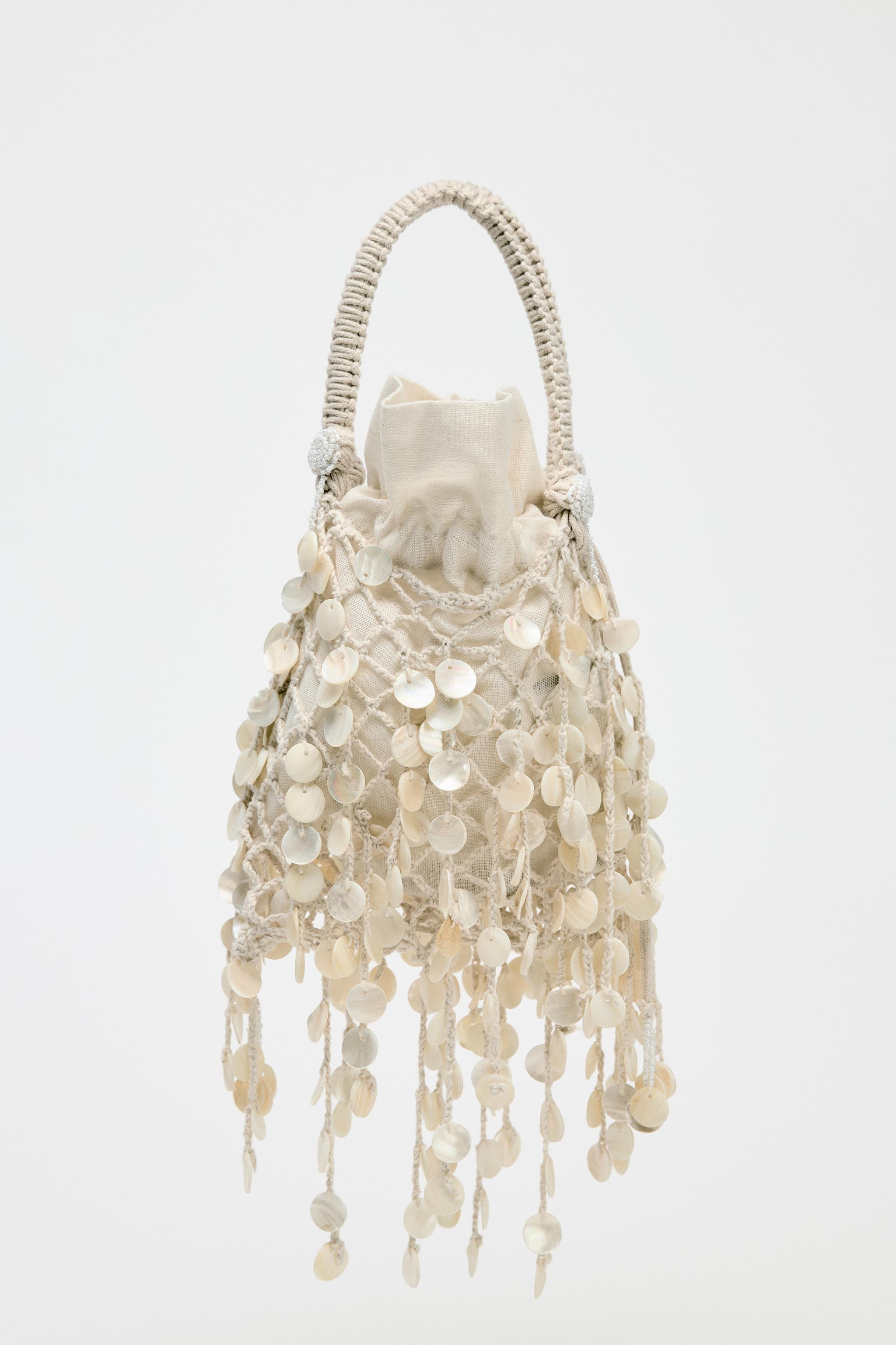 PEARLESCENT APPLIQUÉ HANDBAG | Zara UK