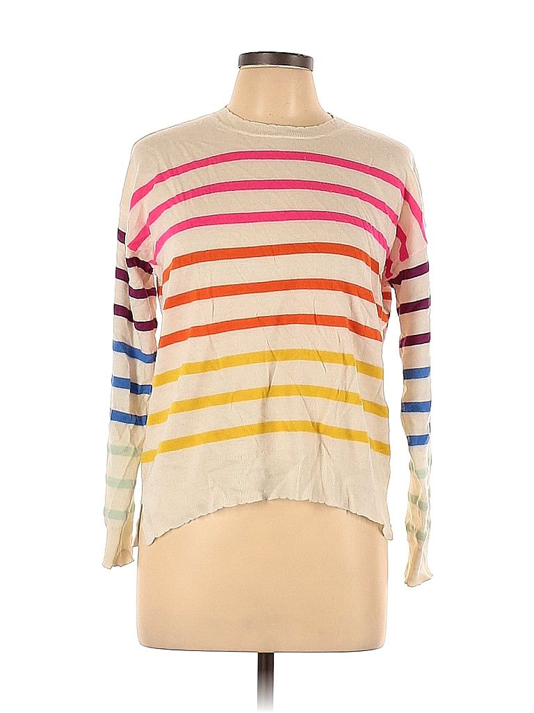 Sundry Color Block Stripes Tan Ivory Wool Pullover Sweater Size XS (0) - 71% off | thredUP