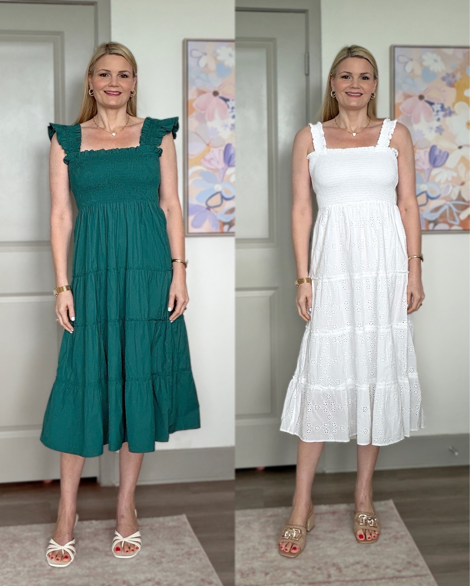 Quince midi dresses for summer! In the size small in both. White eyelet dress is lined.

#LTKootd #LTKOver40 #LTKTall