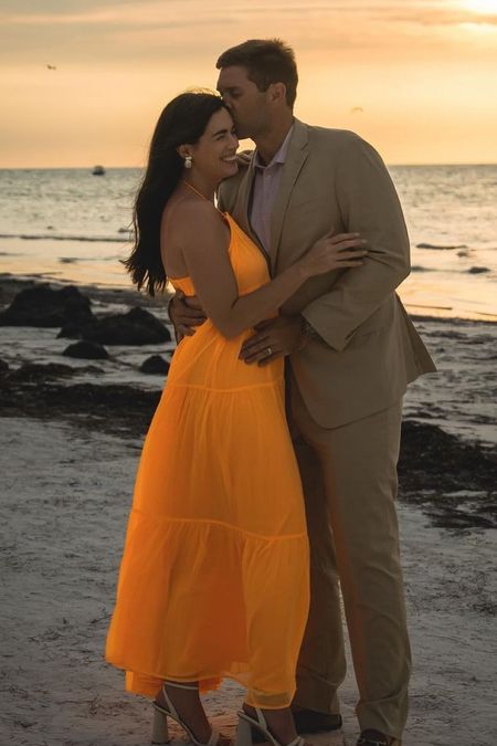 Orange vacation dress maxi dress beach dress wedding guest dress pearl earrings 

#LTKstyletip #LTKwedding