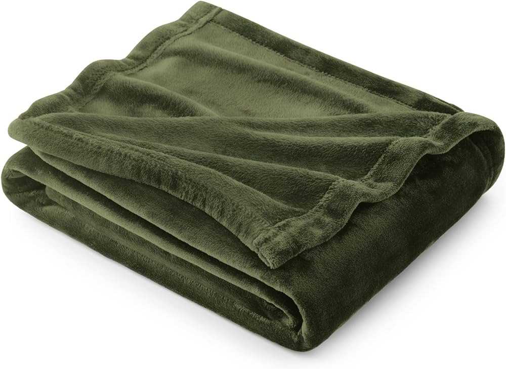 Bedsure Olive Green Fleece Blanket Throw Blanket - 300GSM Throw Blankets for Couch, Sofa, Bed, So... | Amazon (US)