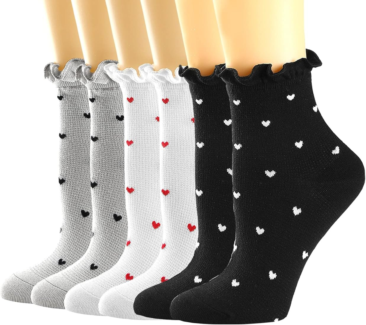 Mcool Mary Womens Socks, Ruffle Casual Ankle Socks Breathable Cool Cotton Knit Lettuce Crew Sock ... | Amazon (US)