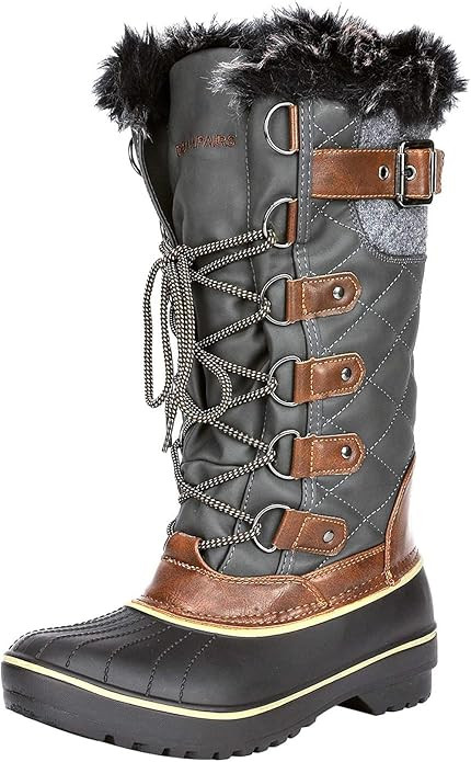 DREAM PAIRS Women's DP Warm Faux Fur Lined Mid Calf Winter Snow Boots | Amazon (US)
