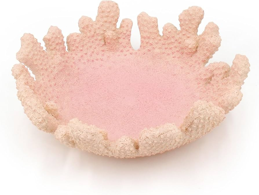 Pink Coral Reef Textured Decorative Bowl,9.45" Medium Resin Decorative Centerpiece Bowl for Coast... | Amazon (US)