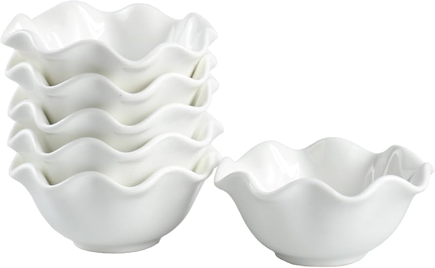 1.6 oz Mini Pinch Bowls, Set of 6 Wavy Small Bowls for Sauces, Dippings, Charcuterie, Condiments,... | Amazon (US)