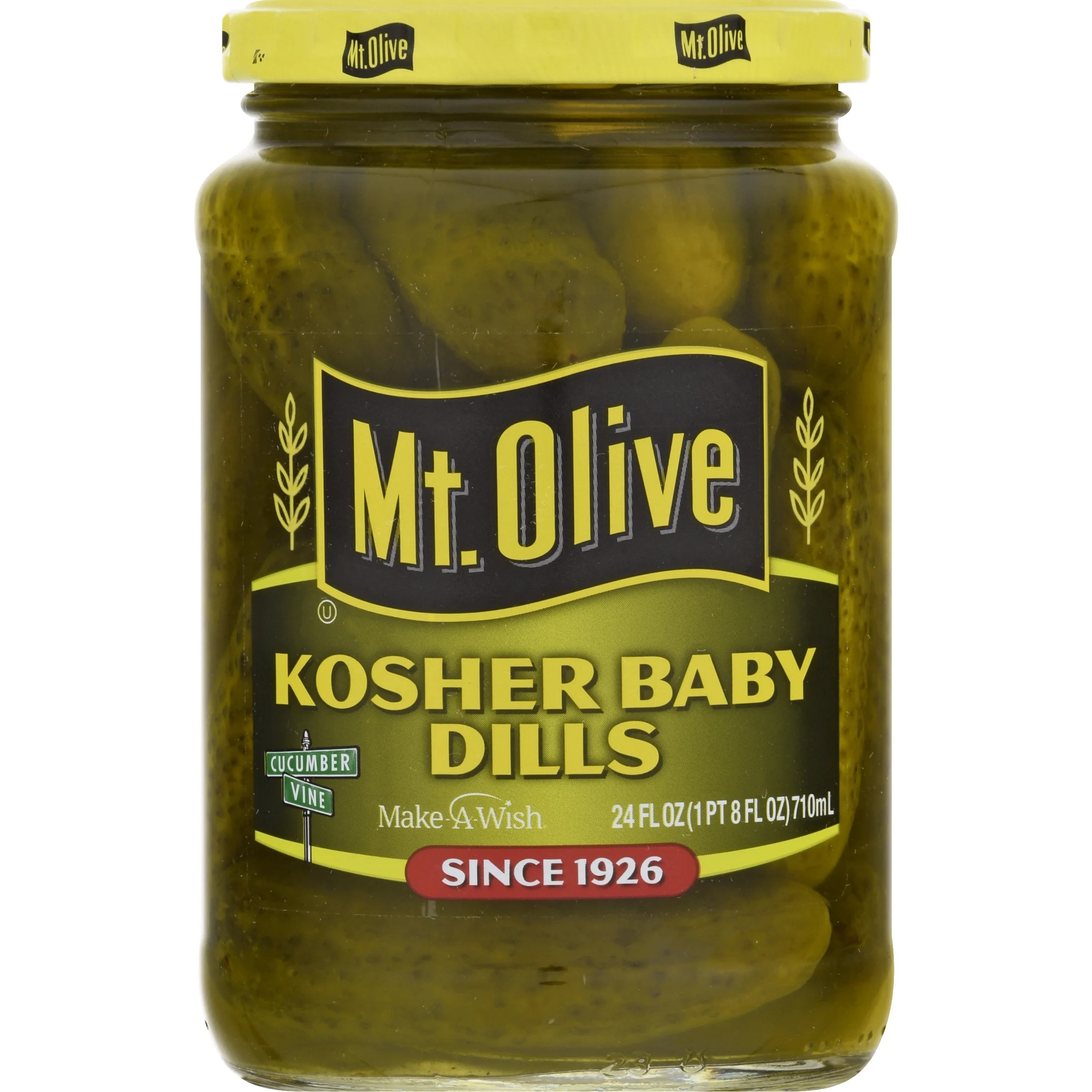 Mt. Olive Kosher Baby Dill Pickles, 24 fl oz Jar | Walmart (US)