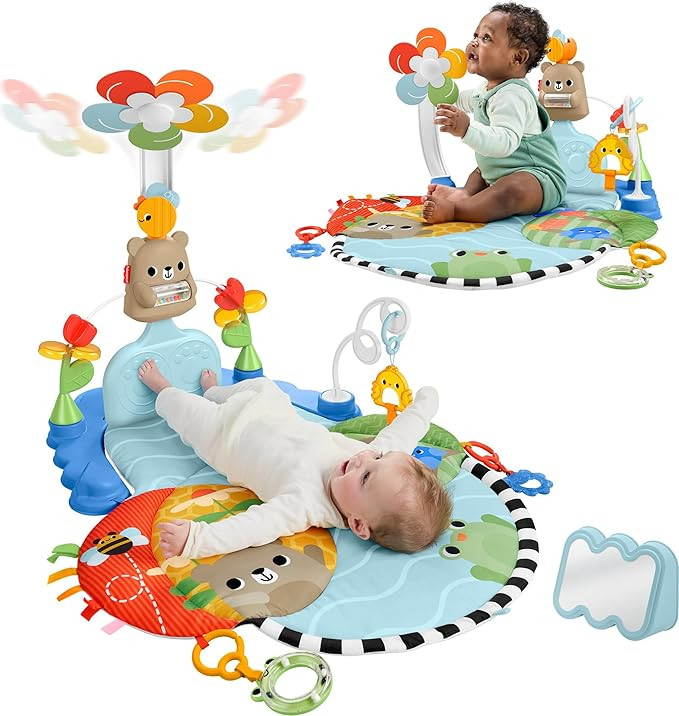 Fisher-Price Baby Play Mat 3-in-1 Kick & Sway Gym, Newborn Sensory Activity Toy for Developmental... | Amazon (US)