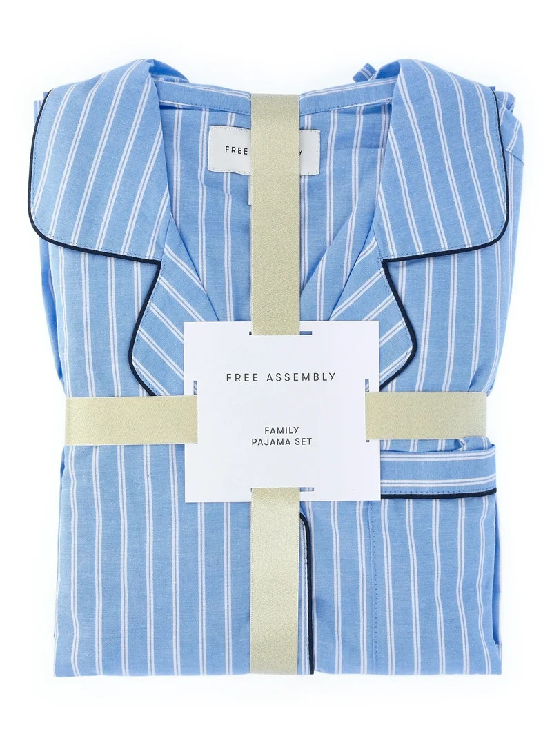 Free Assembly Matching Family Pajamas Women's Cotton Notch Collar Top and Pants Gift Set, 2-Piece... | Walmart (US)