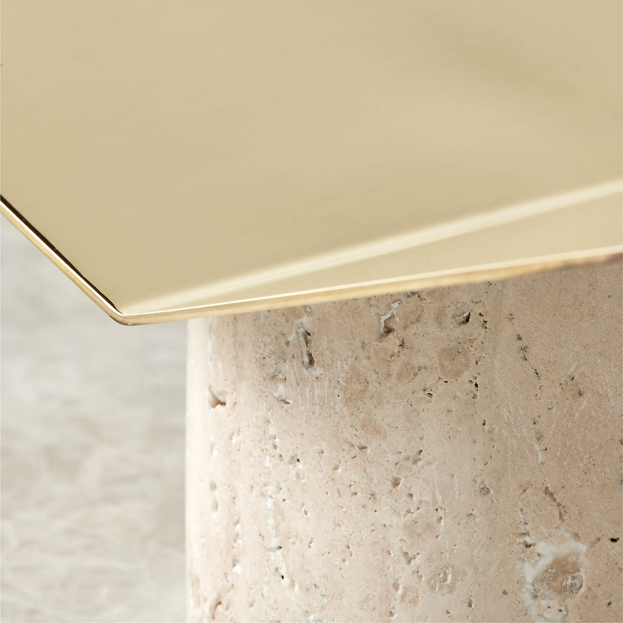 Aimes Brass and Travertine Bookstand + Reviews | CB2 | CB2