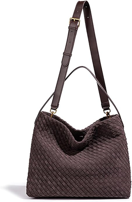 Slouchy Suede Woven, Women Trendy Purse purse Shoulder Satchel Bag, Top Handle Tote Handbag, for ... | Amazon (US)