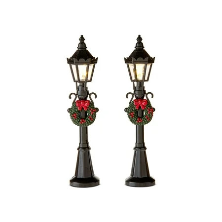Light-Up Battery-Operated Christmas Village Lamp Post Set, 2 Pieces, by Holiday Time | Walmart (US)