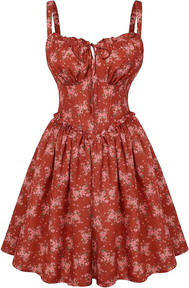 Scarlet Darkness Summer Corset Dress for Women 2026 Floral Mini Sundress | Amazon (US)