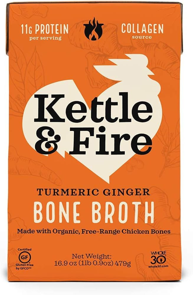 Kettle & Fire Broth Bone Chicken Turmeric Ginger, 16.9 Ounce | Amazon (US)