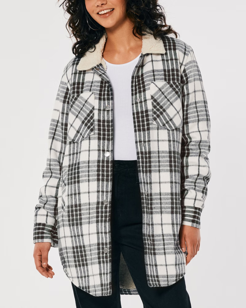 Women's Sherpa-Lined Shirt Jacket | Women's Jackets & Coats | HollisterCo.com | Hollister (US)