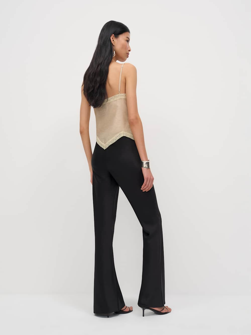 Gale Satin Mid Rise Bias Pant | Reformation (Global)