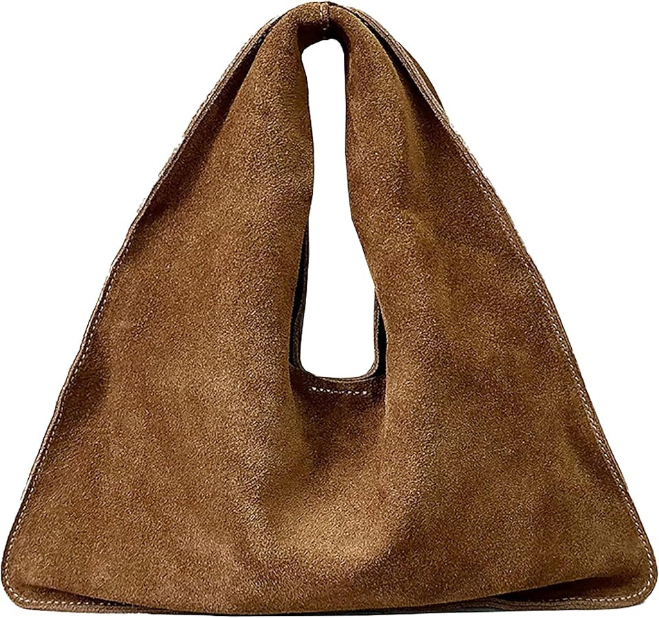 Genuine Leather Suede Tote Bags for Women Handbag Elegant Purses with Inner Bag Satchel for Trave... | Amazon (US)