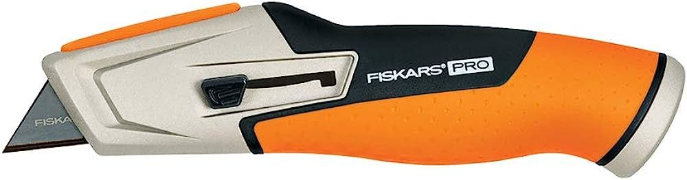 Fiskars 770020-1001 Pro Utility Knife, Retractable, Orange/Black | Amazon (US)