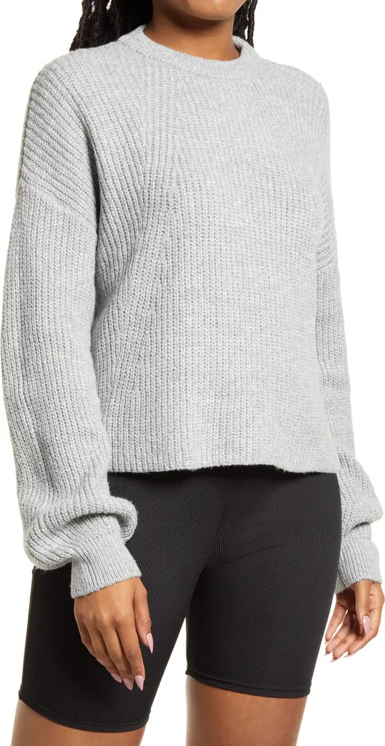 Rib Crop Crewneck Sweater | Nordstrom
