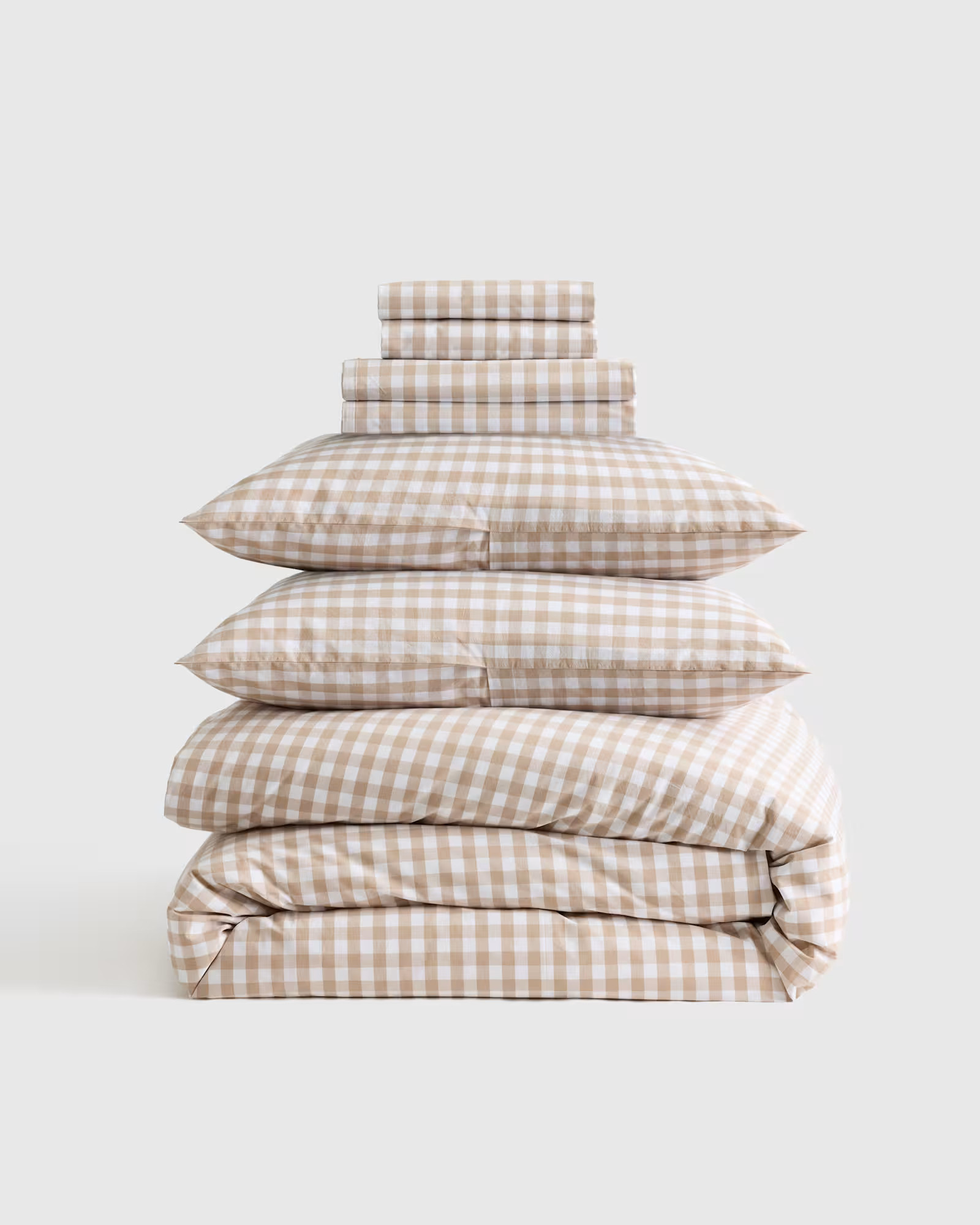 Classic Organic Percale Gingham Deluxe Bedding Bundle | Quince
