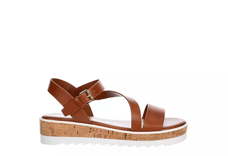 Marc Fisher Womens Grandie Wedge Sandal - Tan | Rack Room Shoes