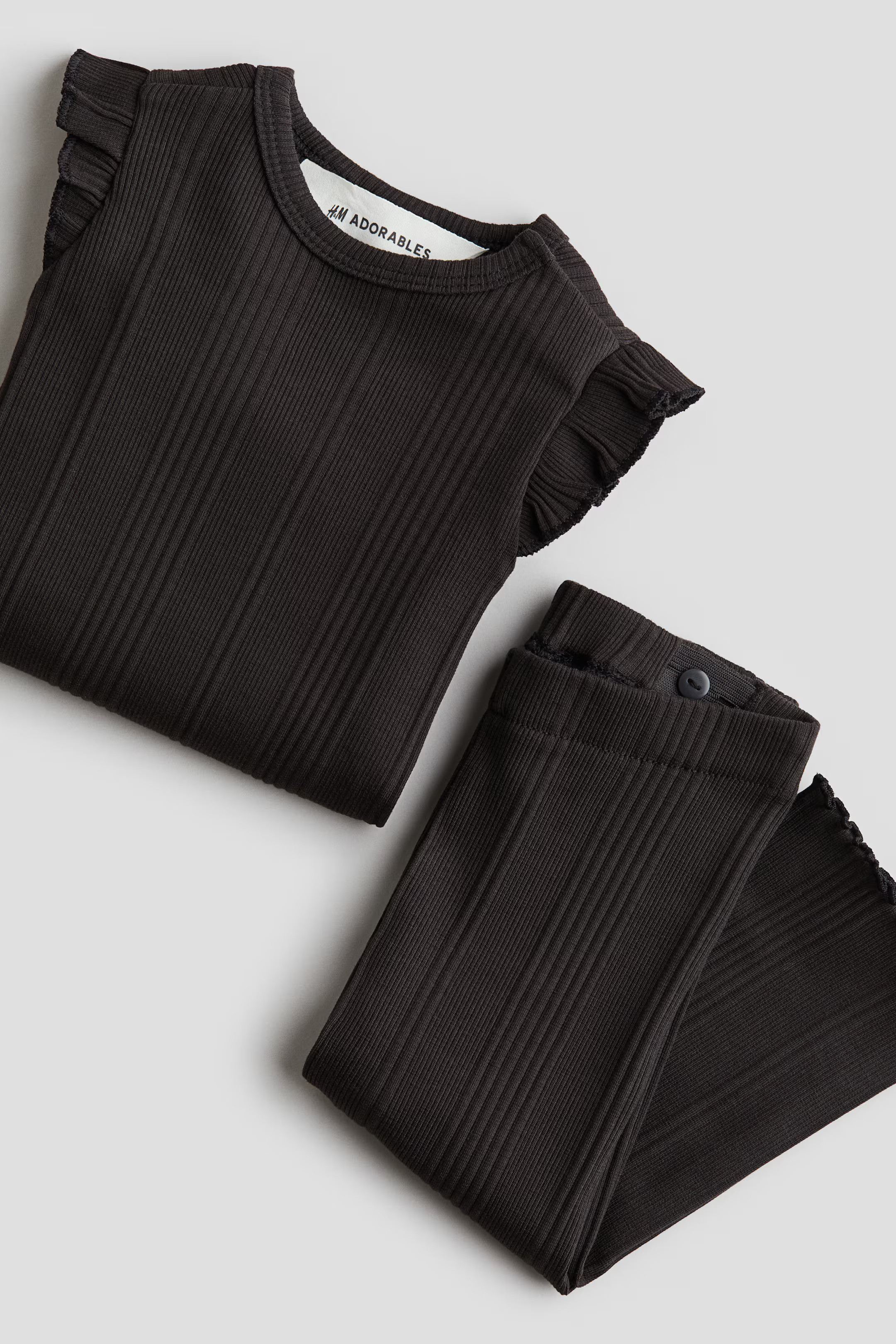 2-piece Ruffle-trimmed Cotton Jersey Set | H&M (US + CA)