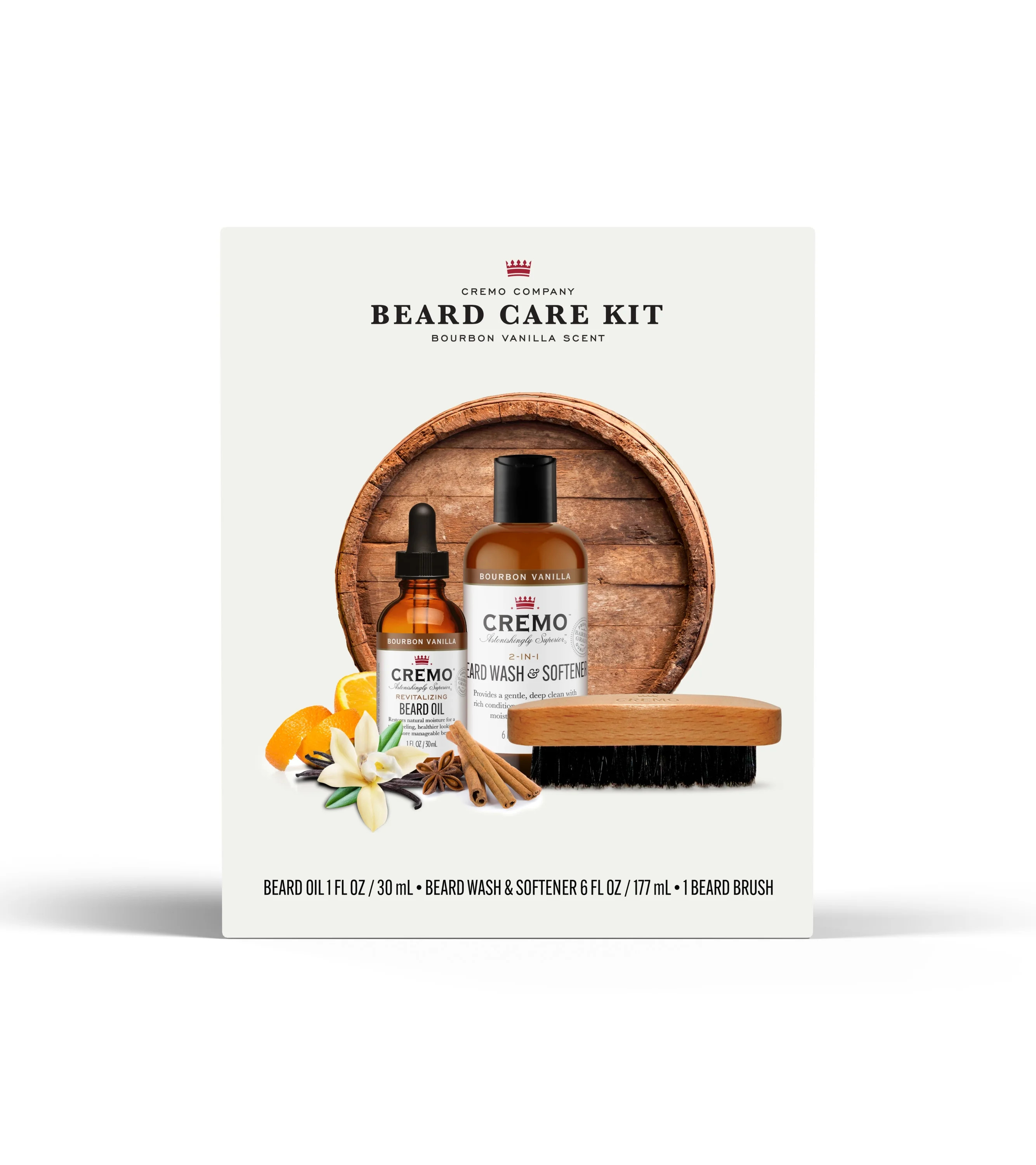 Cremo Bourbon Vanilla Beard Care Holiday Men's Gift Set, Includes Beard Oil 1 oz, Beard Wash 6 oz... | Walmart (US)