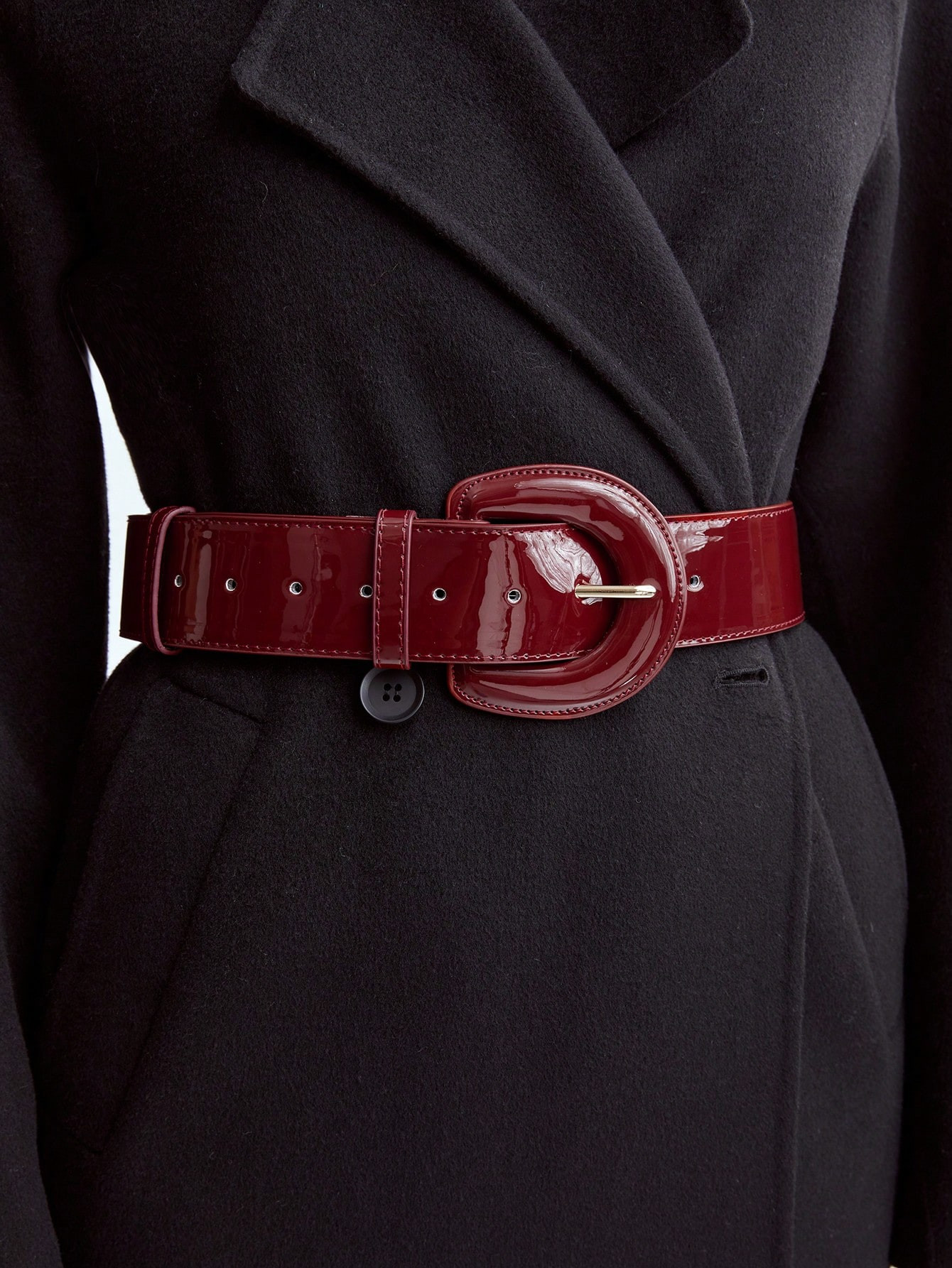 MOTF PREMIUM WIDE PATENT LEATHER BELT | SHEIN
