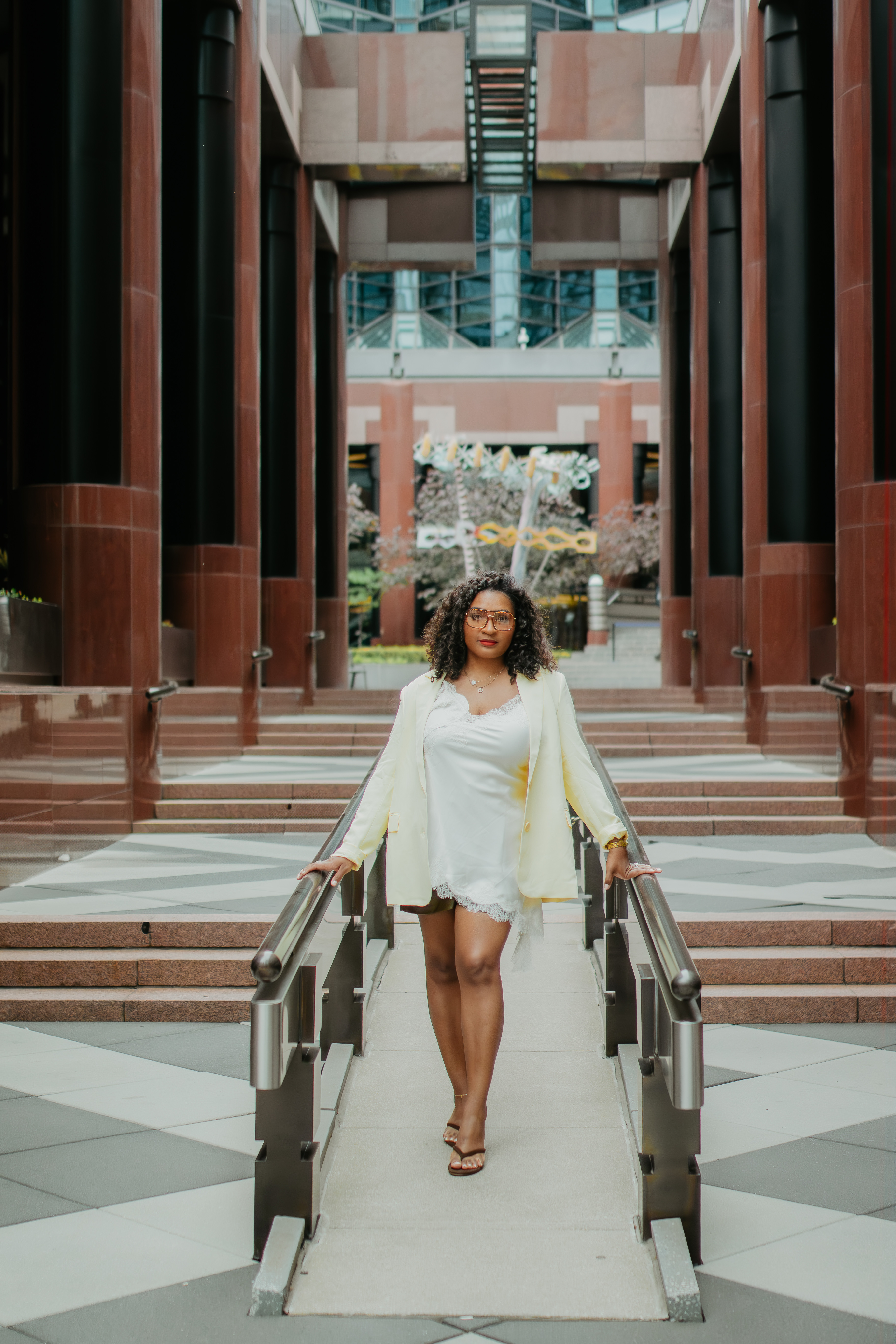 Just a girl styling summer fashion trends to perfection ✨

This butter yellow blazer paired with a lace cami, leather shorts, and brown kitten heels is the perfect mix of feminine and edgy. Chic neutral outfits and soft color trends will always have my heart. 🤍

#LTKootd #LTKMidsize #LTKPlusSize
