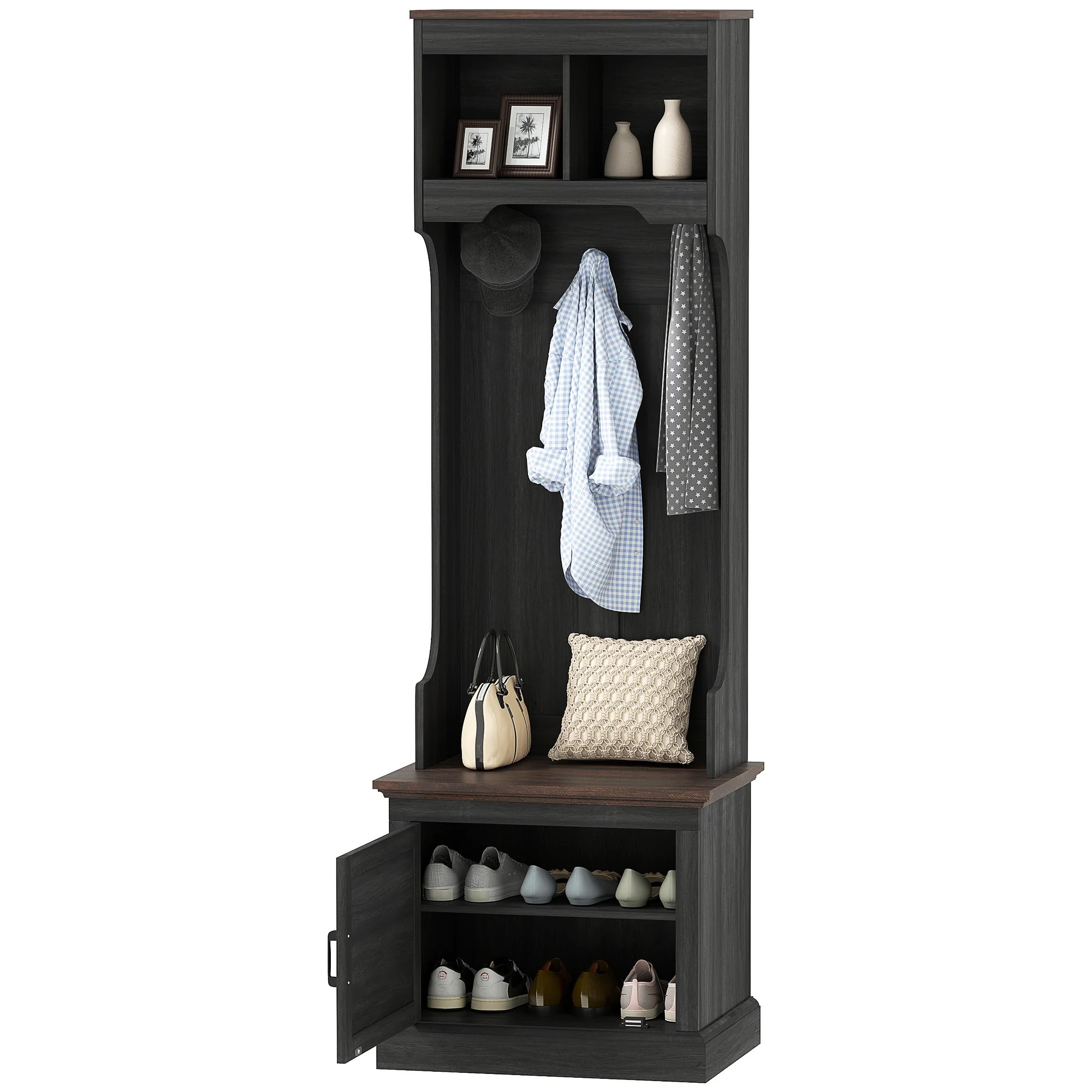 3-in-1 Hall Tree with Bench and Shoe Storage | Shop Simon