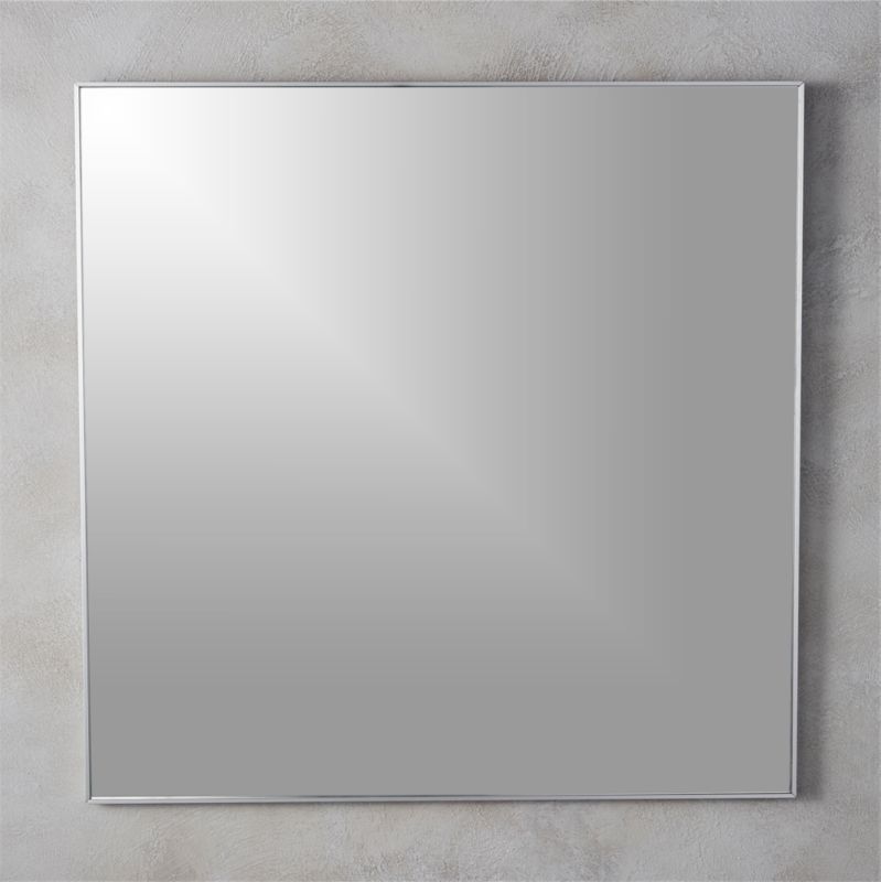 Infinity Silver Square Wall Mirror 31"x31" + Reviews | CB2 | CB2