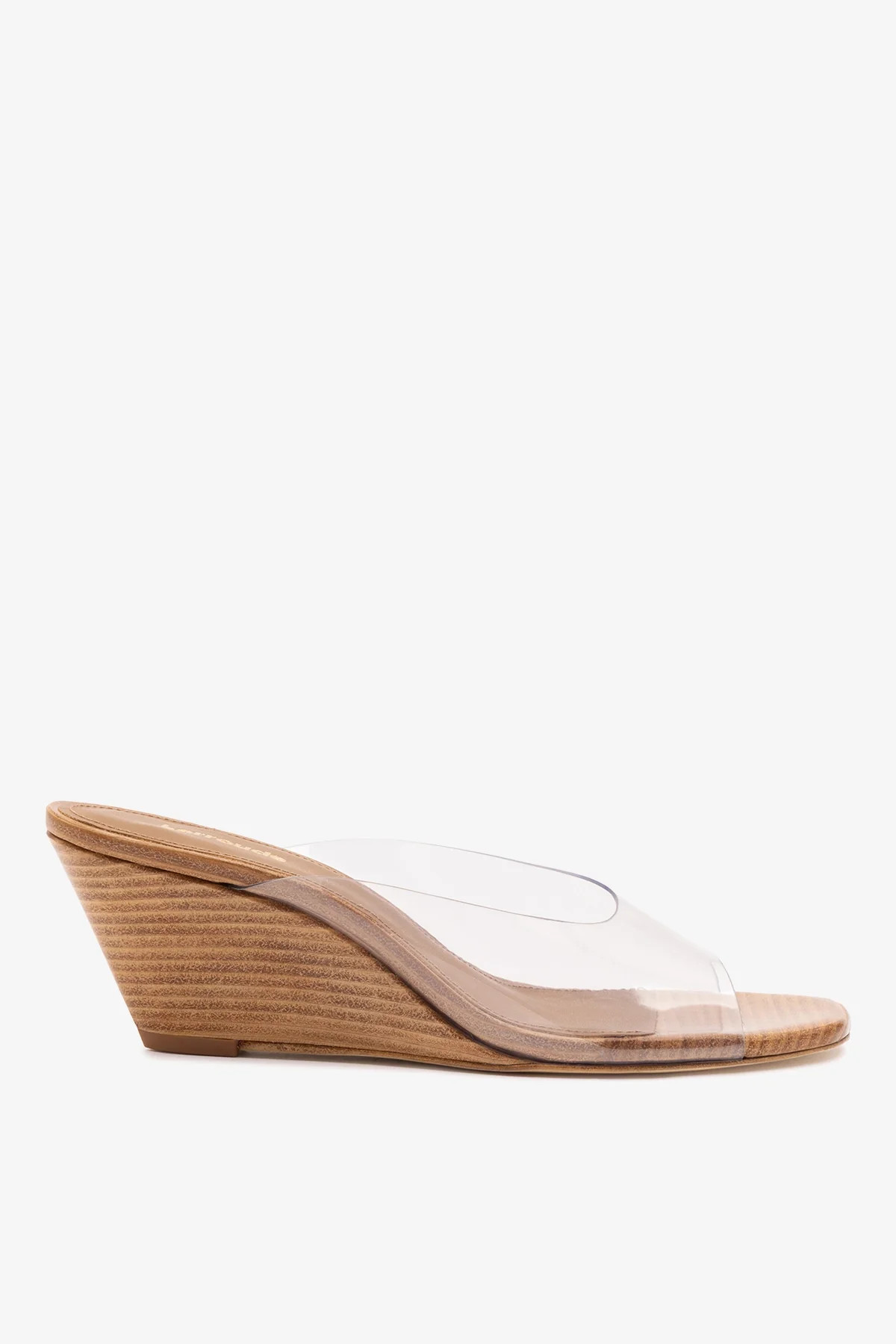Vivi Wedge Mule In Clear Vinyl | Larroude
