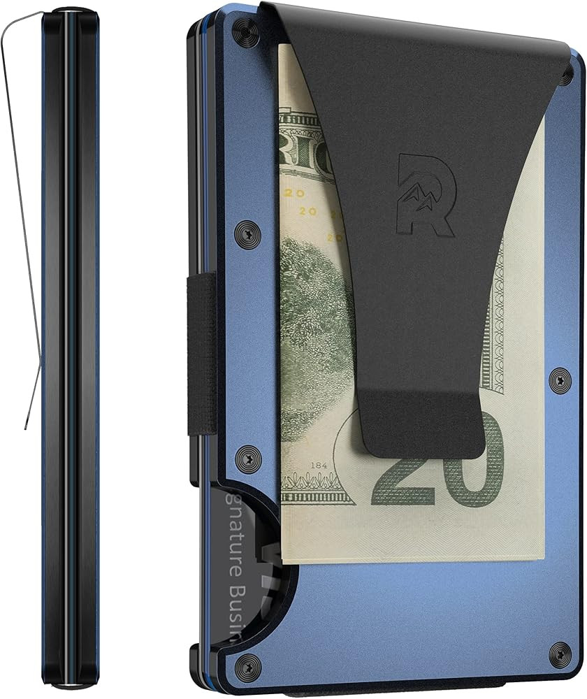 The Ridge Minimalist Slim Wallet For Men - RFID Blocking Front Pocket Credit Card Holder - Alumin... | Amazon (US)