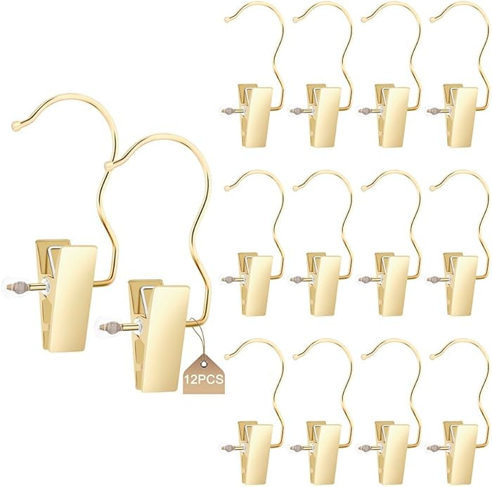Boot Hangers 4.5" Metal Outfit Hanger Gold Hanging Clips for Gloves Shoes Laundry Hooks Hair Exte... | Amazon (US)