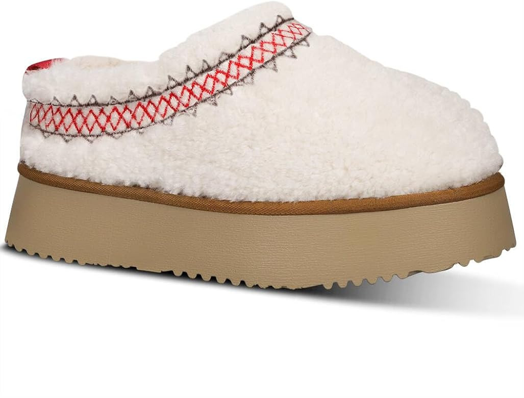 NATRAKI Women's Platform Slippers Mini Boots Braid Slippers with Plush Fleece Lining Fuzzy Slippe... | Amazon (US)
