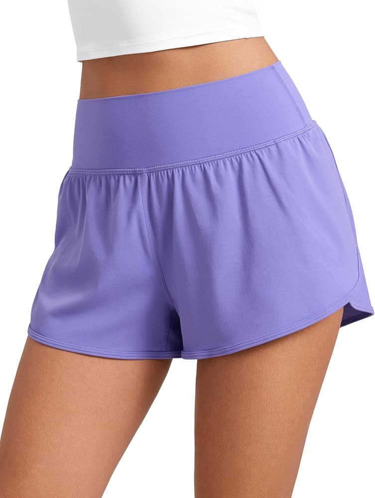 CRZ YOGA Butterluxe-Light High Waisted Dolphin Shorts for Women 2.5" Soft Split for Casual Lounge... | Amazon (US)