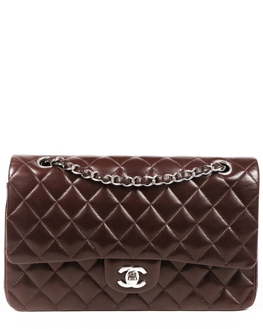 Chanel Brown Quilted Lambskin Leather Classic Medium Double Flap Bag | Gilt