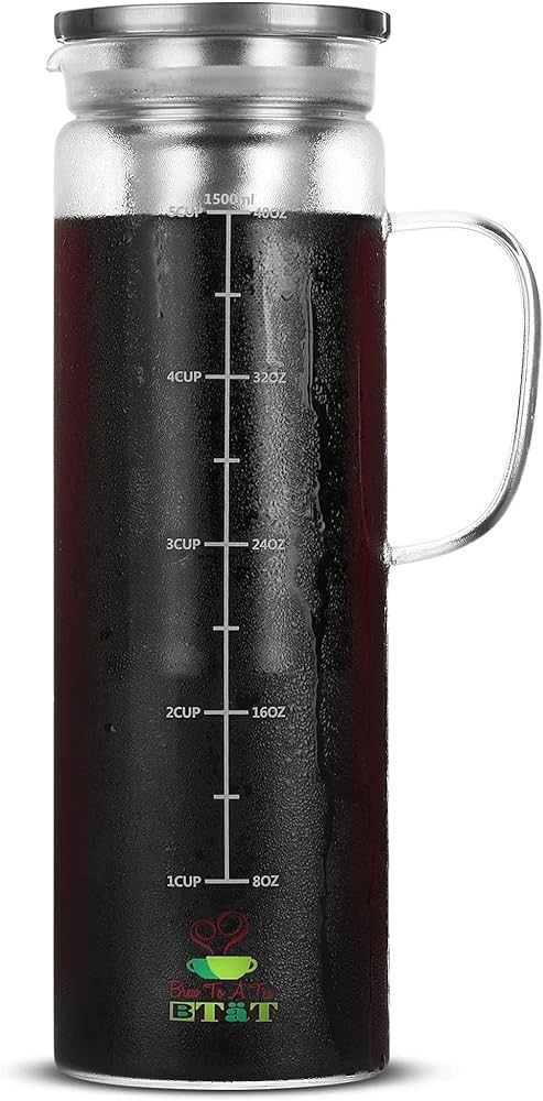 BTaT- Cold Brew Coffee Maker, 1.5 Quart,48 oz Iced Coffee Maker, Iced Tea Maker, Airtight Cold Br... | Amazon (US)
