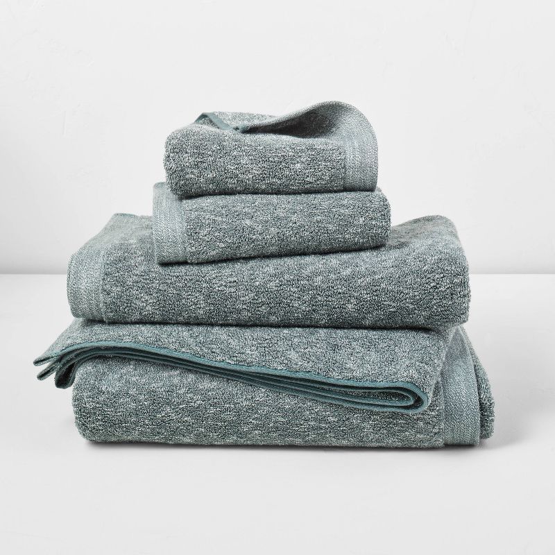 4pk Slub Cotton Bath Towel Set Teal - Casaluna™ | Target