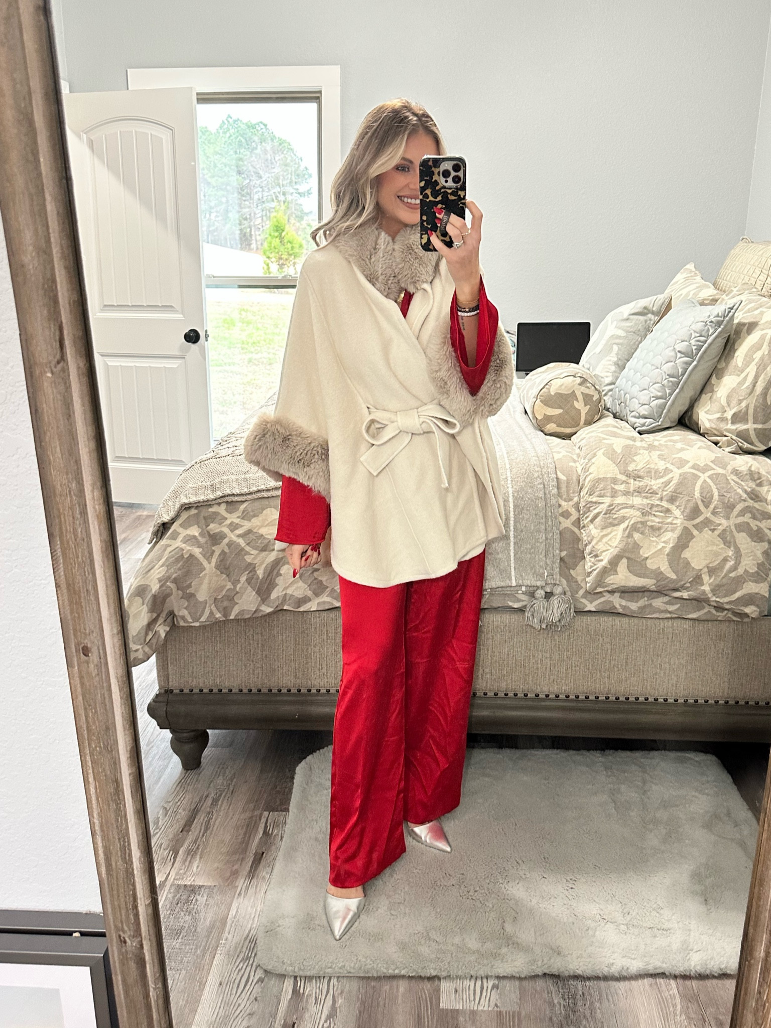 Christmas Eve satin and fur 
XS pants, S top

#LTKStyleTip #LTKFindsUnder50 #LTKHoliday