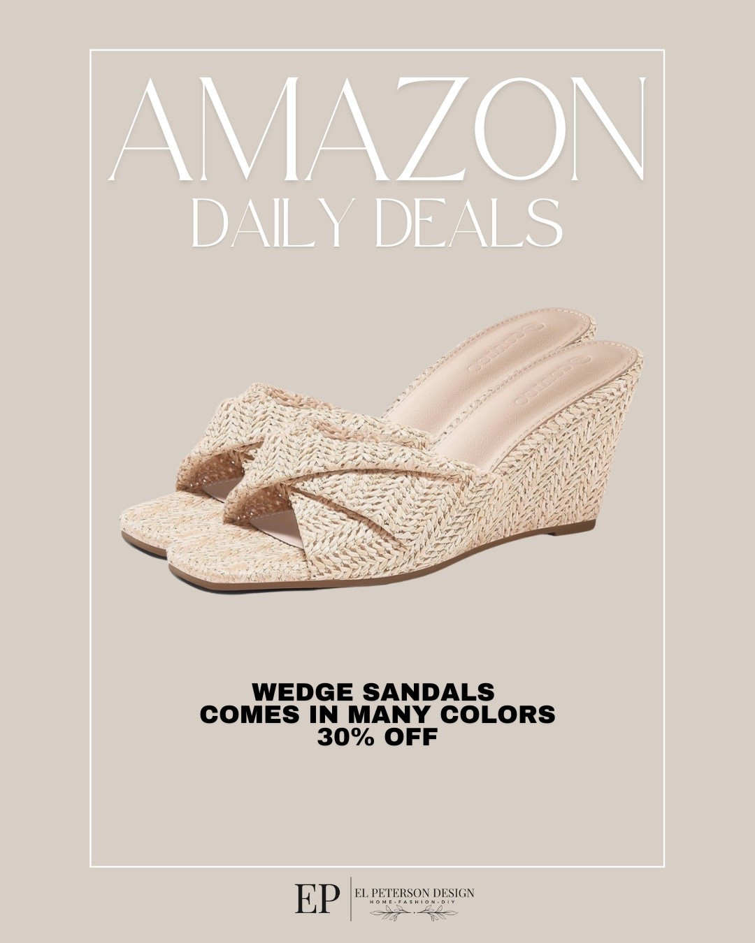 Amazon Daily Deals 
Wedge sandals 

#LTKSaleAlert
