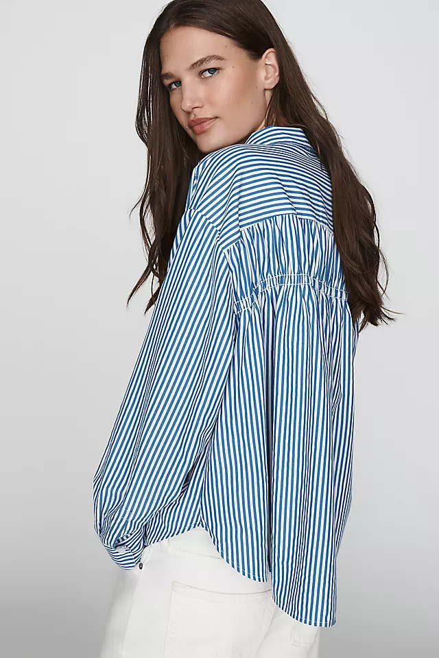 Shrunken Bennet Ruched-Back Buttondown Shirt | Anthropologie (US)