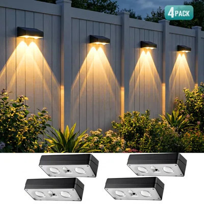 Solar Fence Lights, Outdoor Fence Led Solar Lights, Warm White+cool White+rgb Gradient Colors, Outdoor Waterproof, Fully Charged With An Ultra Long Ba | Wayfair North America