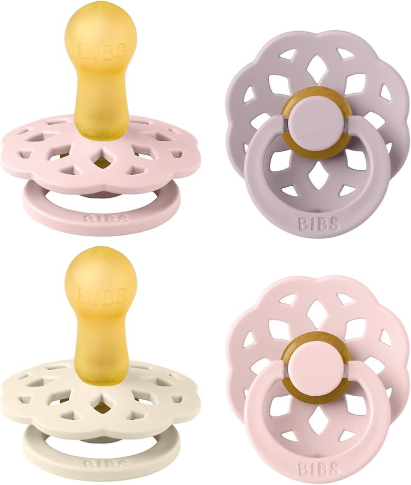 BIBS Boheme Soother 4-Pack. BPA Free Dummy Pacifier, Round Nipple. Natural Rubber Latex, Made in ... | Amazon (UK)